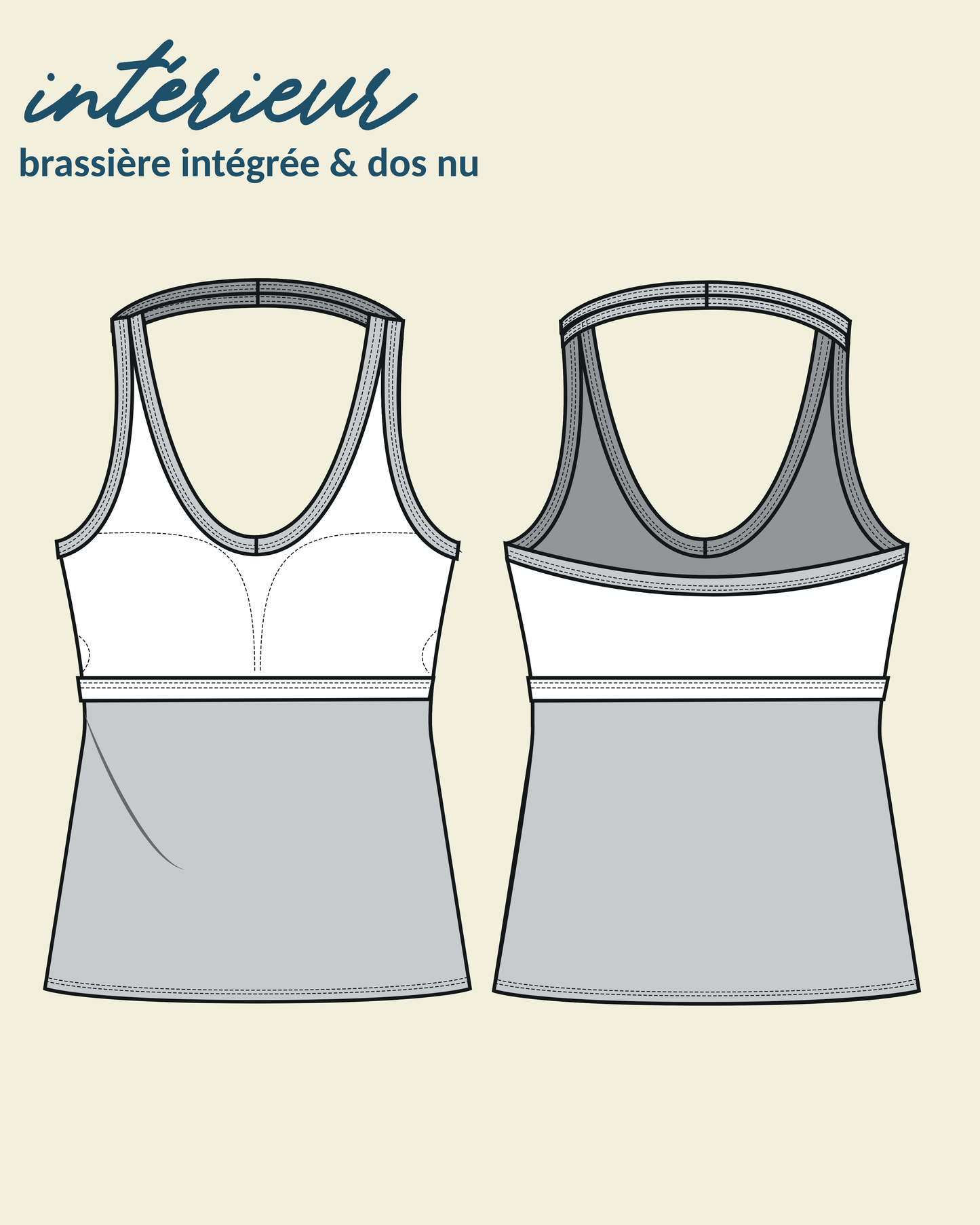 haut Alexane - dos nu avec brassière intégrée