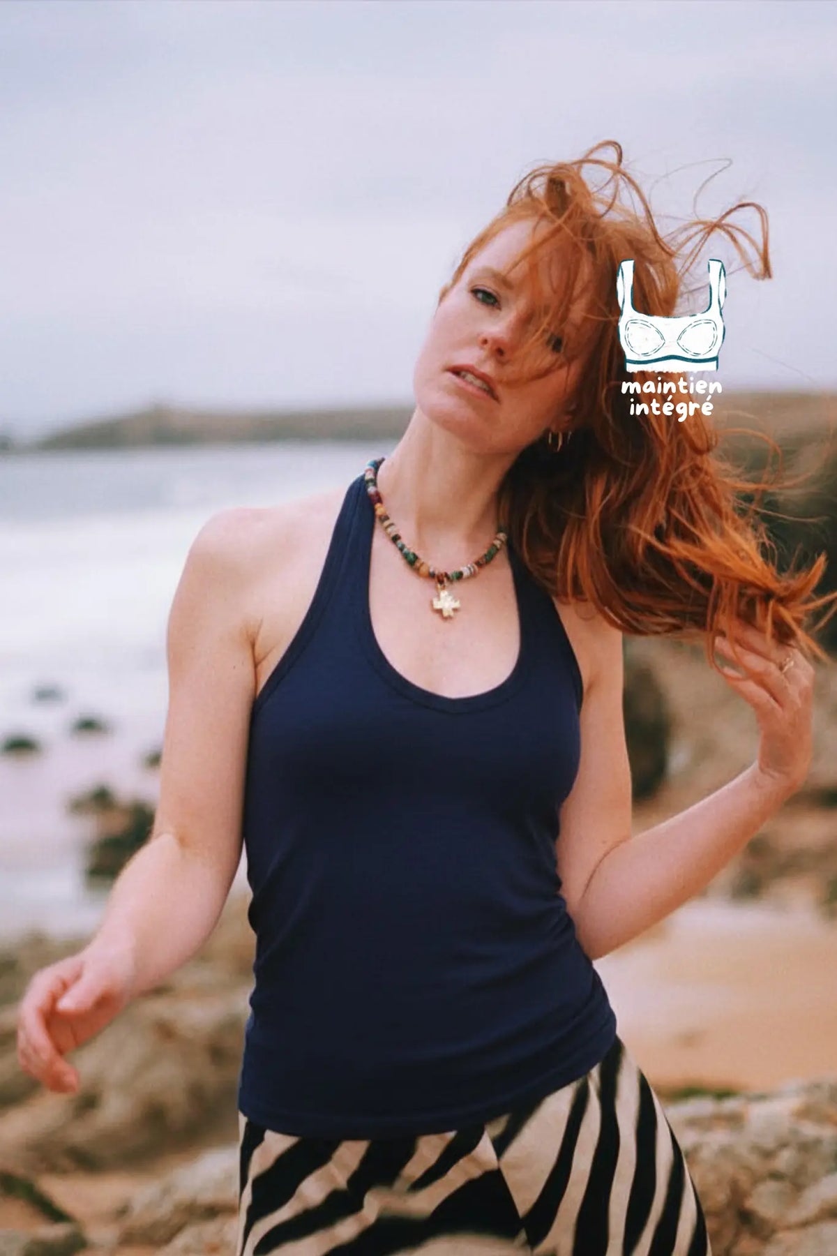 alexane - backless with built-in bra blue