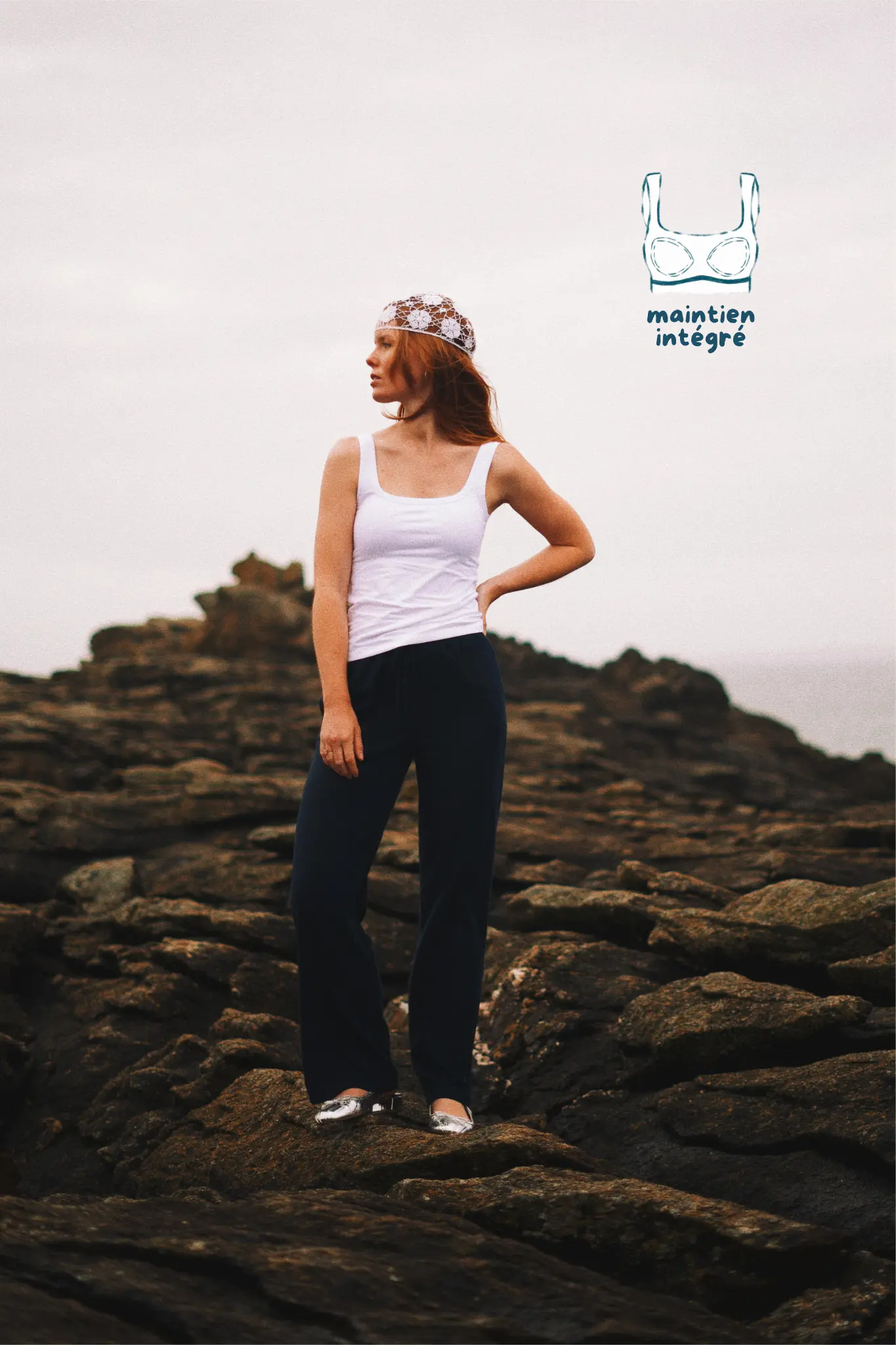 anne - débardeur avec brassière intégrée blanc