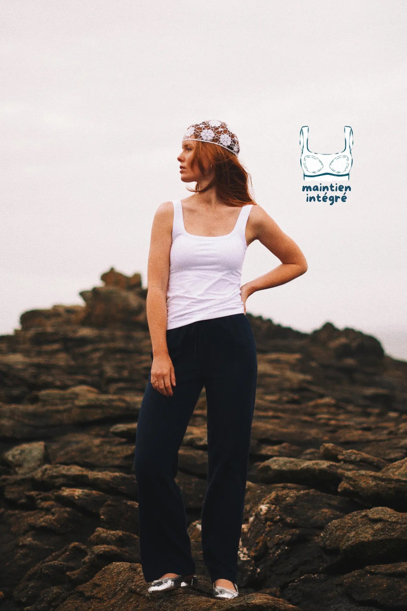 anne - débardeur avec brassière intégrée blanc