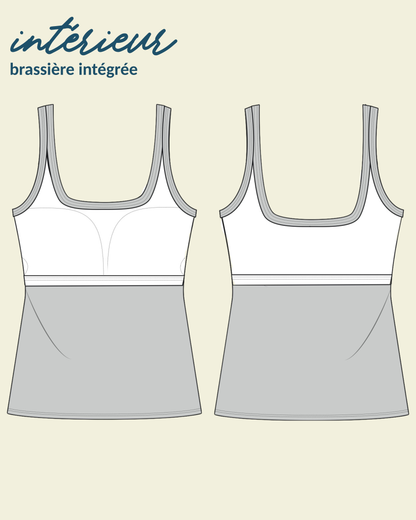 débardeur Anne - brassière intégrée