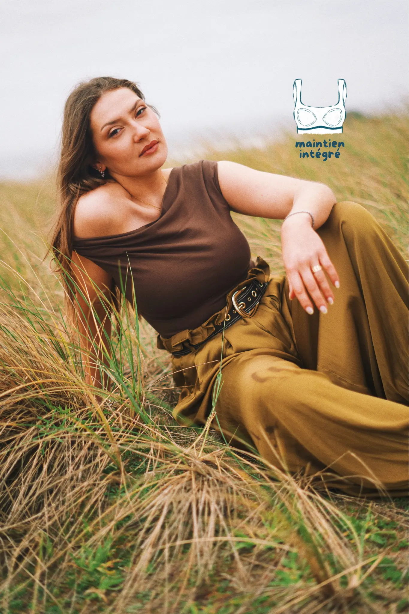 yvette - asymétrique avec maintien intégré marron